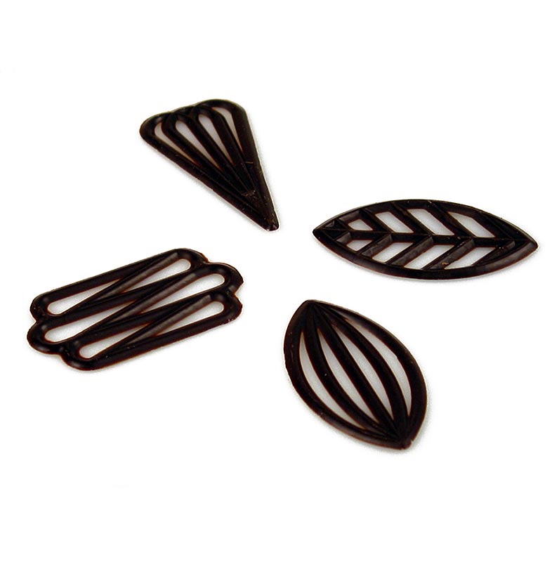 Filigraan "Grand Dekor" - 4 soorten gemengd, pure chocolade, 60 mm, 490 g, ca. 260 stuks