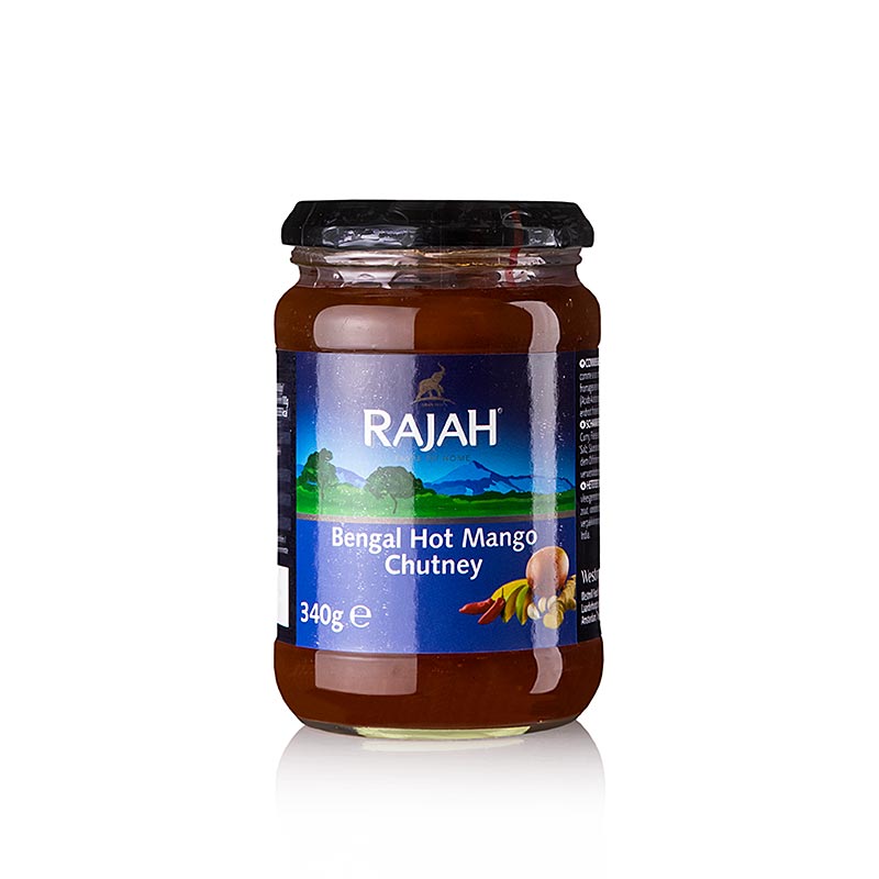 Mango chutney, heet/pittig, Rajah, 340 g