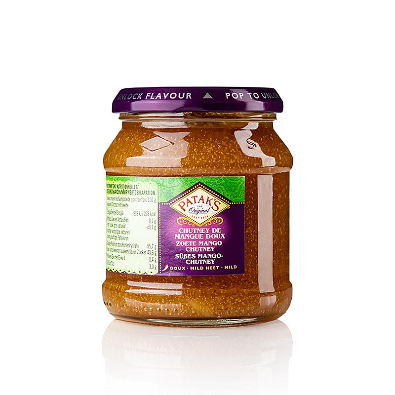 Mango chutney zoet, mild, Patak's, 340 g