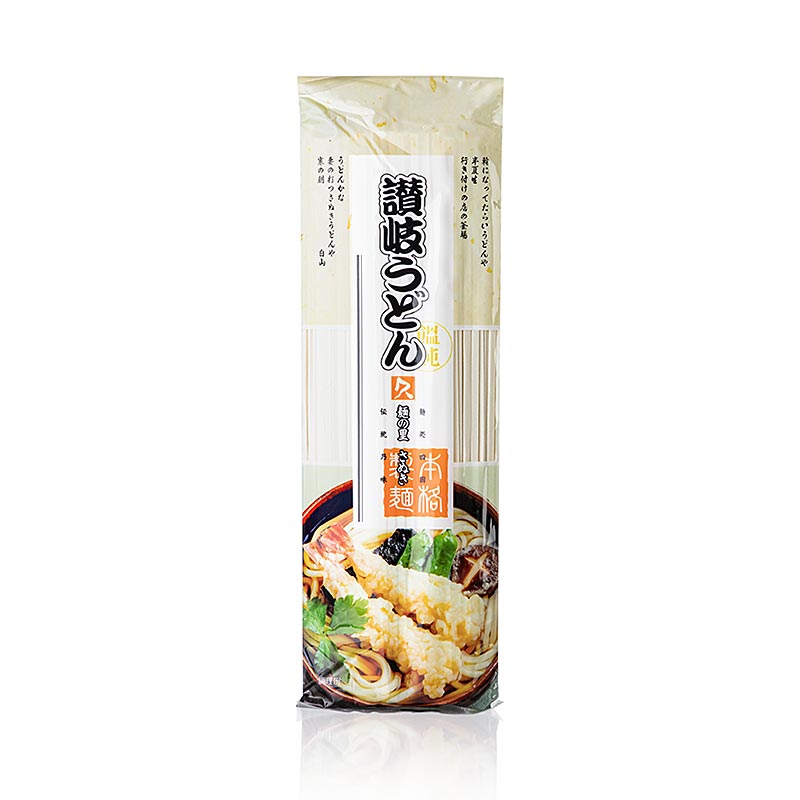 Udon - Tarwepasta, licht, plat, 3 mm, ca. 24 cm lang, Kubota, 250 g