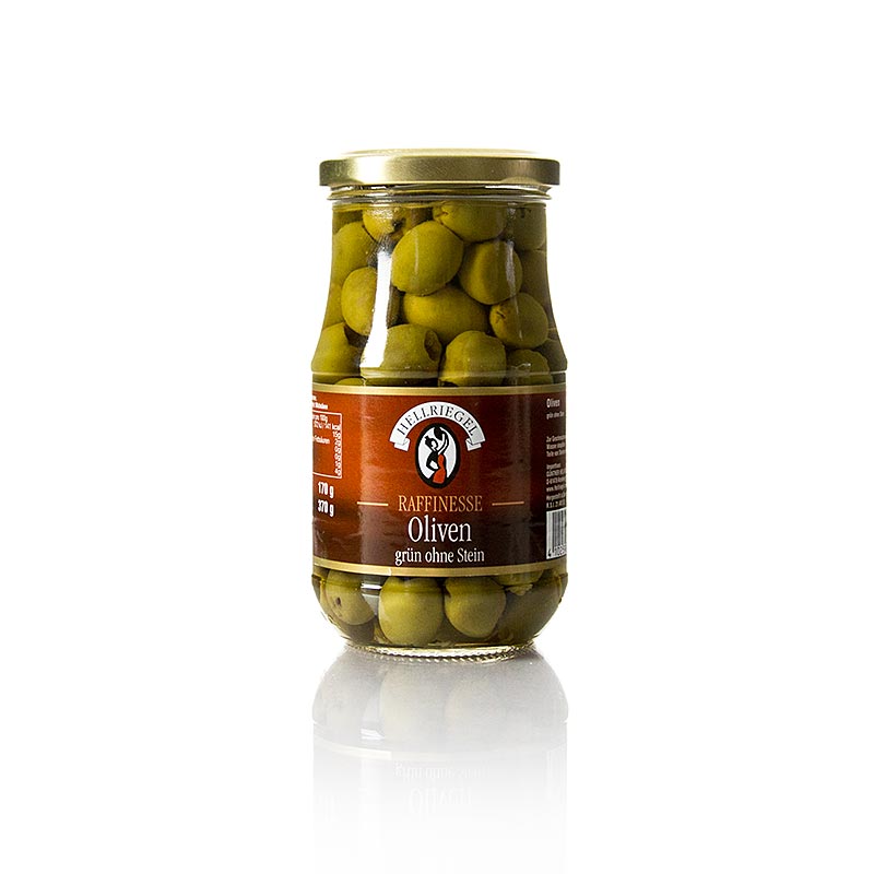 Groene olijven, zonder pit, in pekel, 370 g