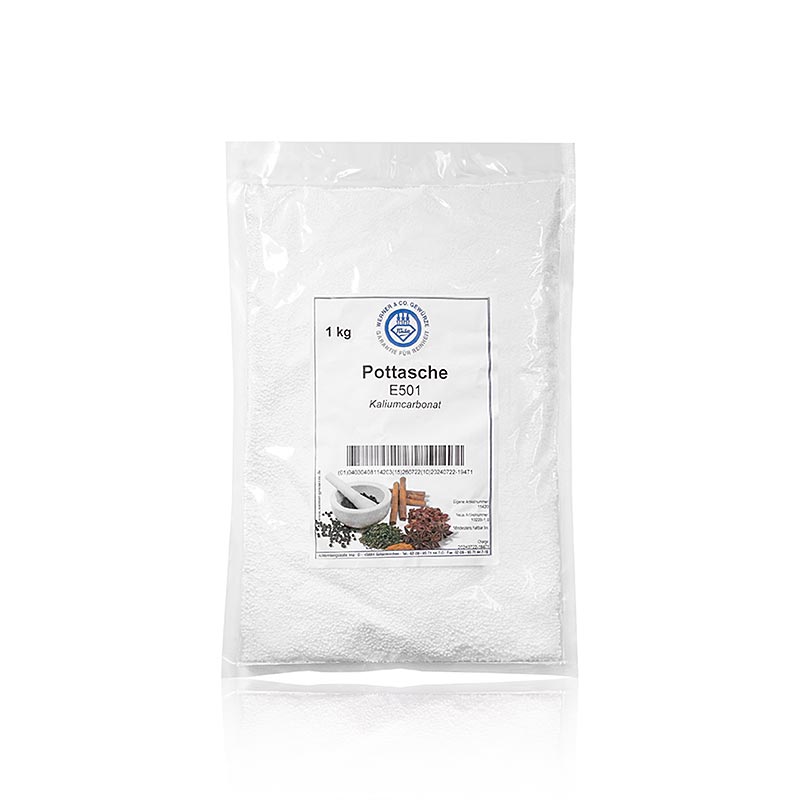 Pottasche - kaliumcarbonaat, voor peperkoekdeeg, E501, 1 kg