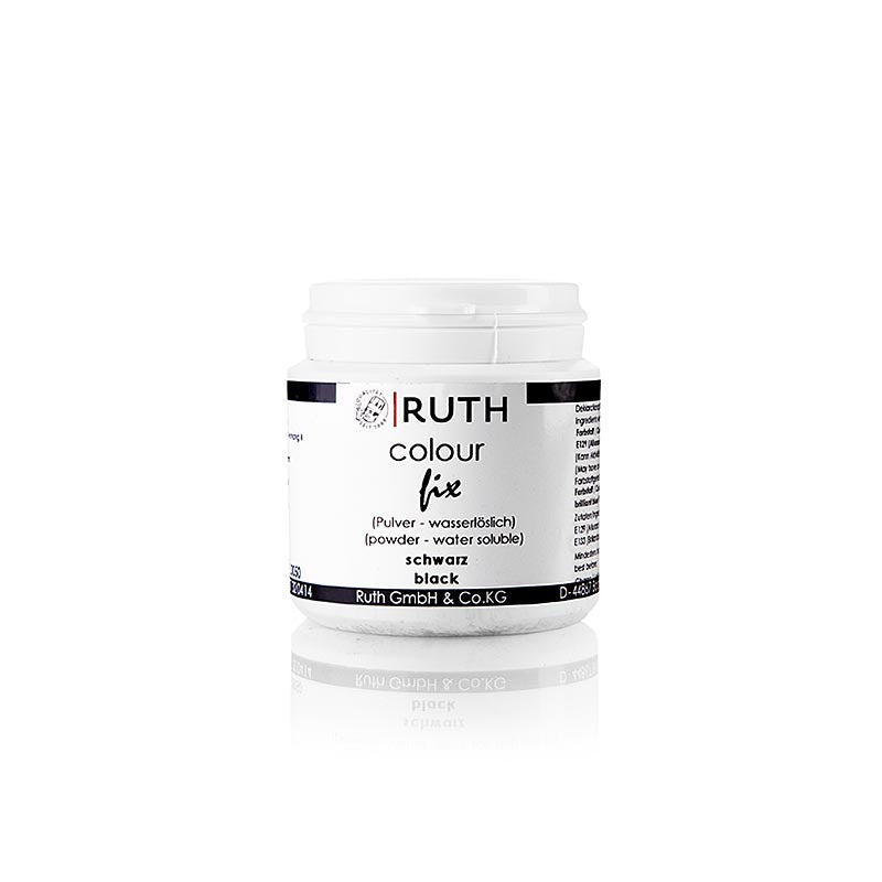 Voedingskleurstof poeder, zwart, wateroplosbaar, 9112, Ruth, 50 g