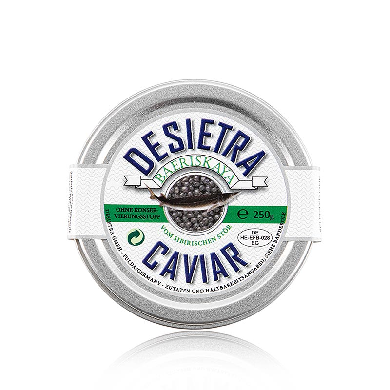 Desietra Baeriskaya kaviaar (baerii), aquacultuur, zonder conserveermiddelen, 250 g