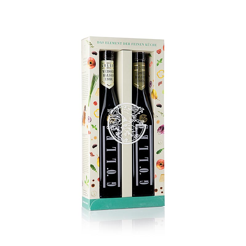 Gölles azijnset duo met balsamico-appelazijn en witte balsamicoazijn, 500 ml, 2 x 250 ml