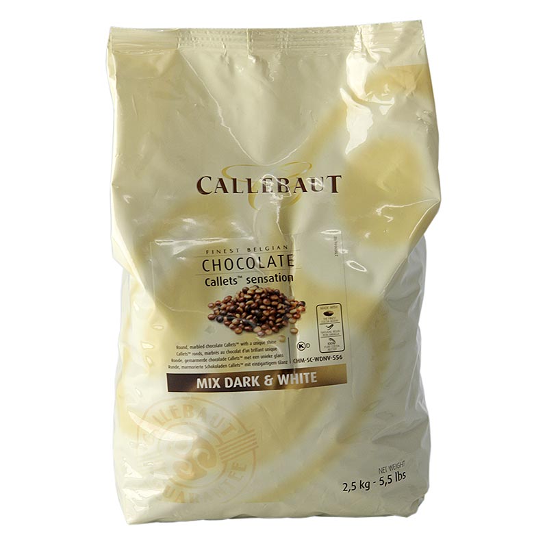 Callets Sensation Marbled, gemarmerde chocoladeparels, 38,9% cacao, 2,5 kg