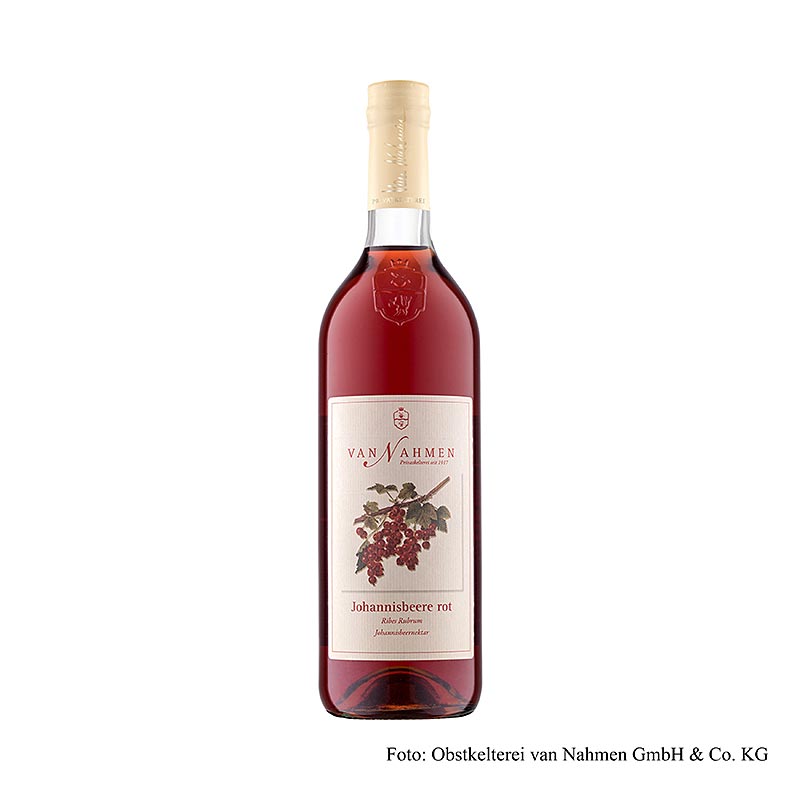 Van Nahmen - Rode bessen nectar, 35% direct geperst sap, 750 ml