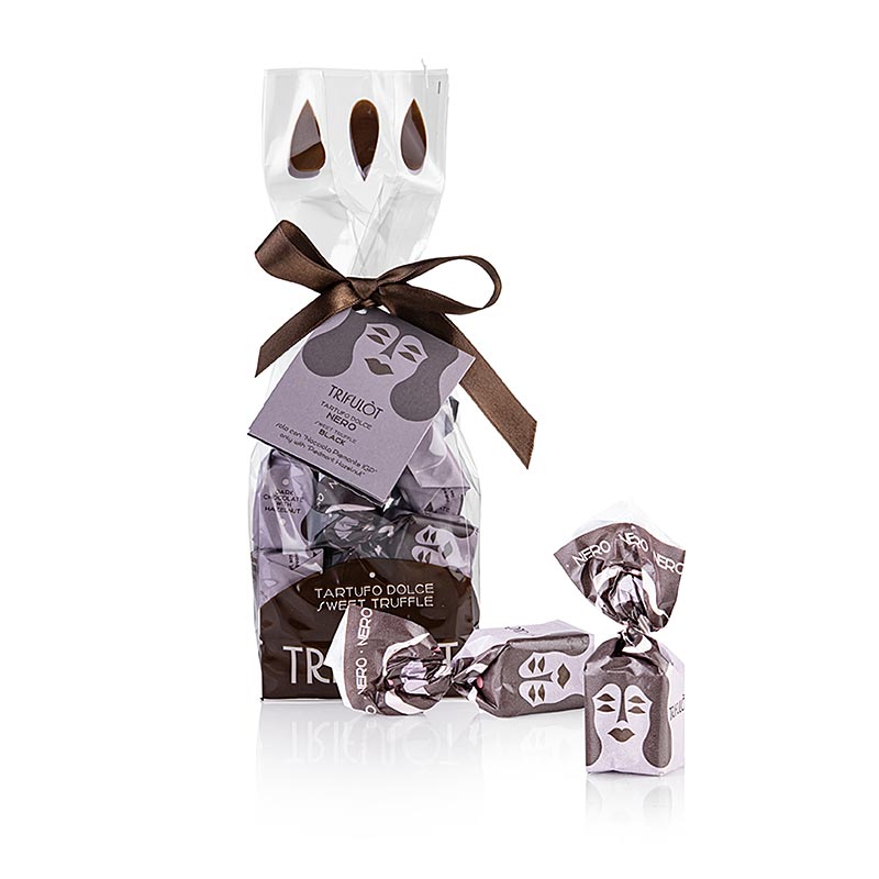 Tartuflanghe truffelbonbons "trifulòt", pure chocolade, ca. 14 g, zwart, 200 g