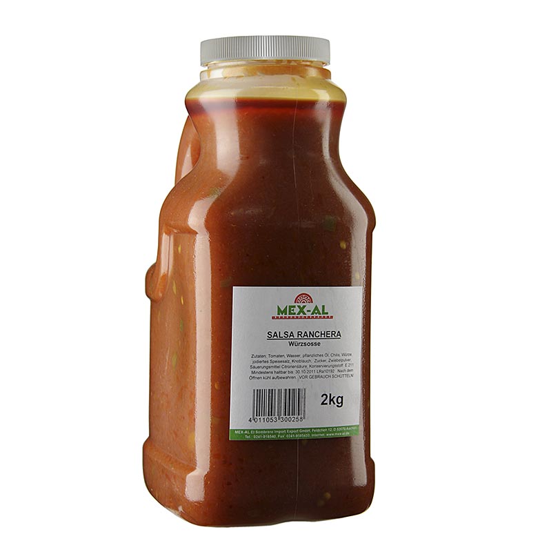 Salsa Ranchera Roja, rode kruidensaus, 2 kg: Mexicaanse saus gemaakt van tomaten, pepers en kruiden
