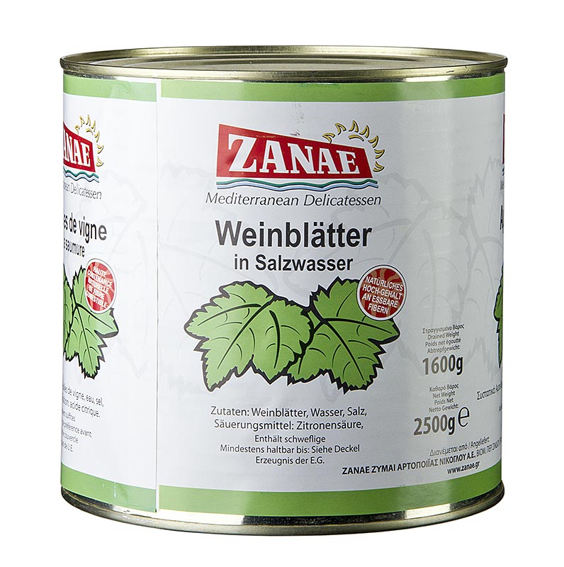 Wijnbladeren, in zout water, 2,4 kg, ca. 360 stuks