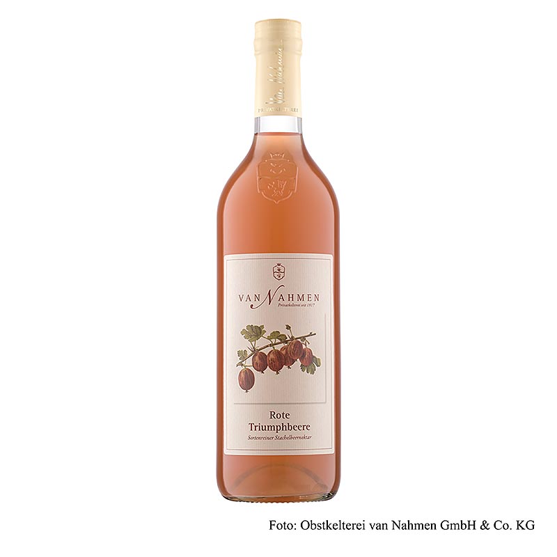 van Nahmen - Rode Triumpfbeersap (kruisbessen), 65% puur sap, 750 ml