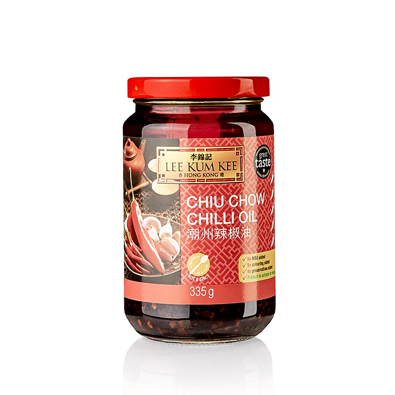 Chili-olie "Chiu Chow", op smaak gebracht met sojasaus en knoflook, Lee Kum Kee, 335 g