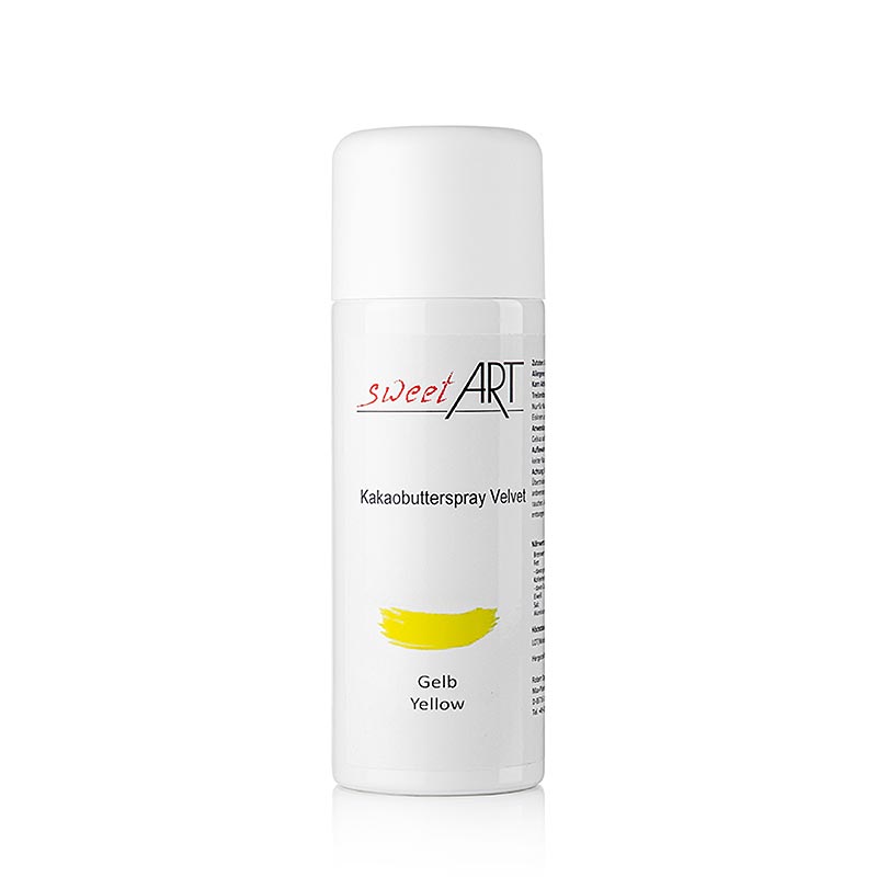 Cacaoboter spray, fluweel/velours effect, geel, Sweet Art, 400 ml