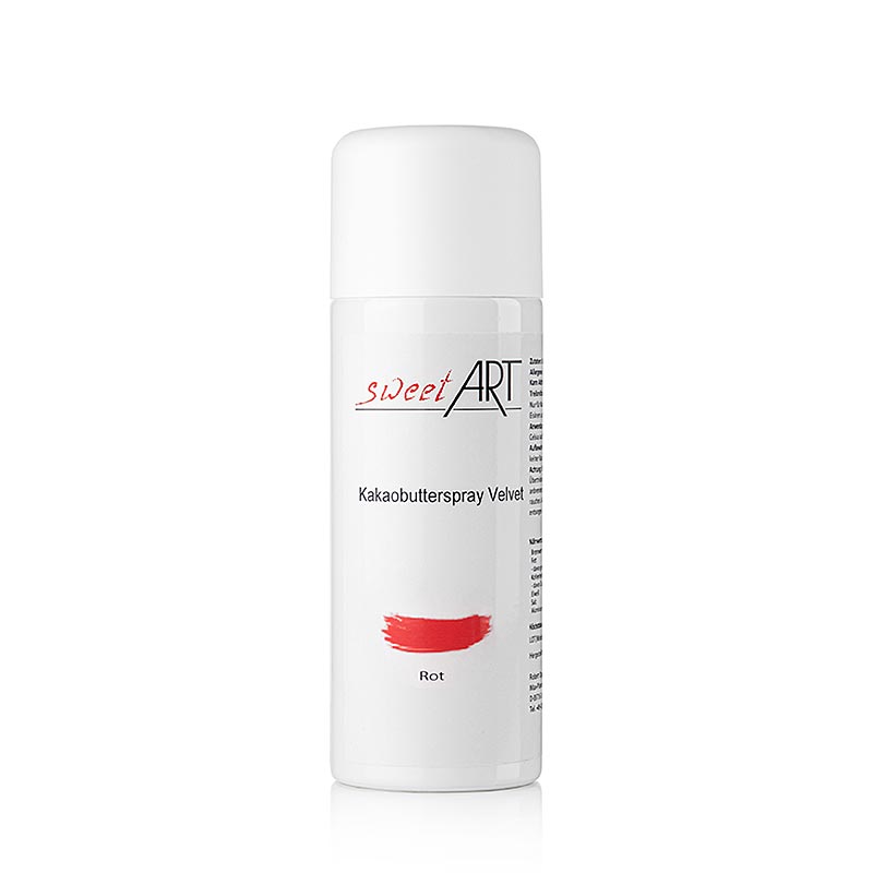 Cacaoboter spray, fluweel/velvet effect, rood, Sweet Art, 400 ml
