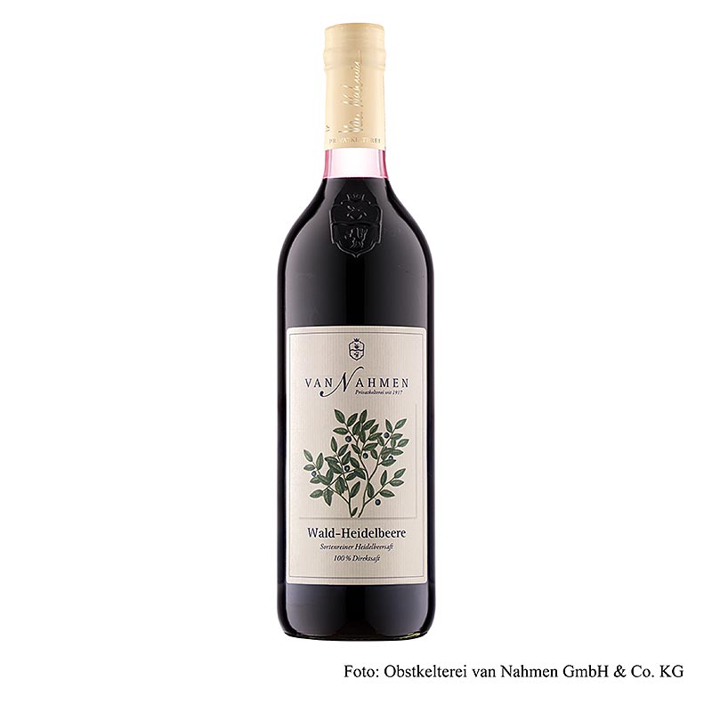 Bosbessen, 100% versgeperst sap, van Nahmen, BIO, 750 ml