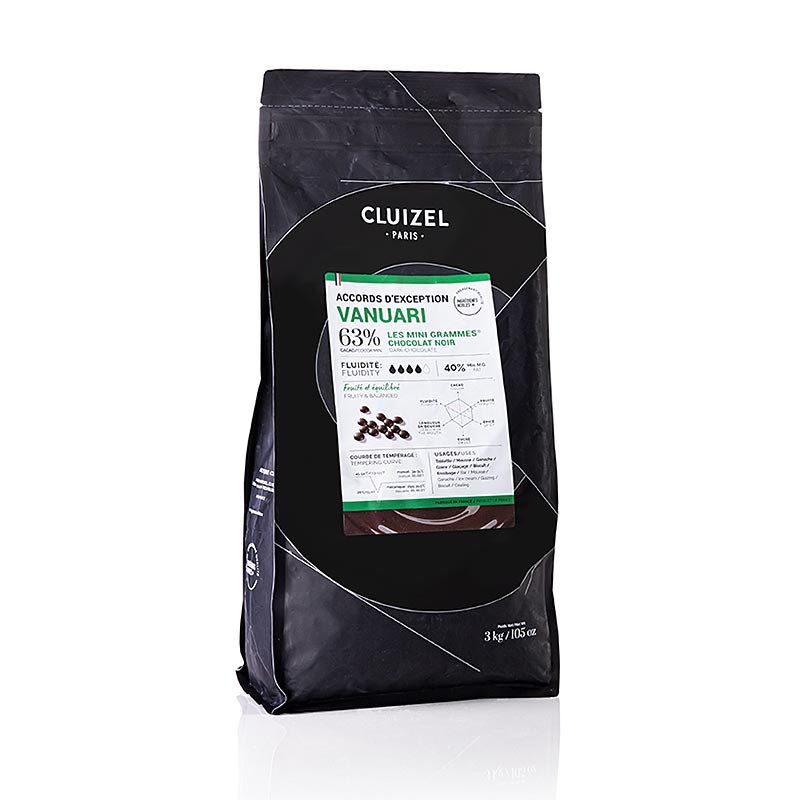 Vanuari 63%, bittere couverture, Grandes Teneurs, callets, Michel Cluizel, 3 kg