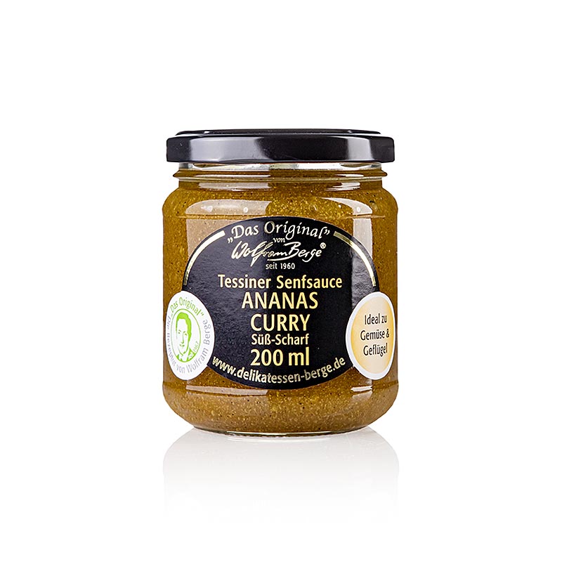 Originele Tessiner ananas-kerrie-mosterdsaus, Wolfram Berge, 200 ml
