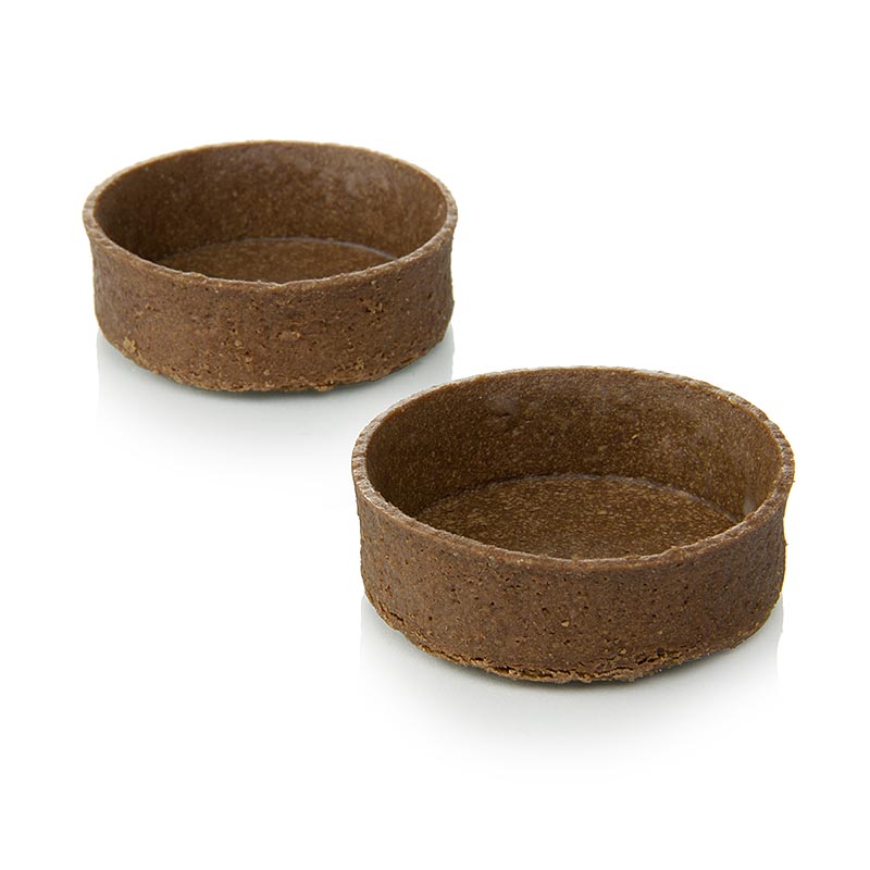 Desserttaartjes - Filigrano, rond, ø 5,3 cm, H 1,7 cm, chocoladekruimeldeeg, 144 stuks