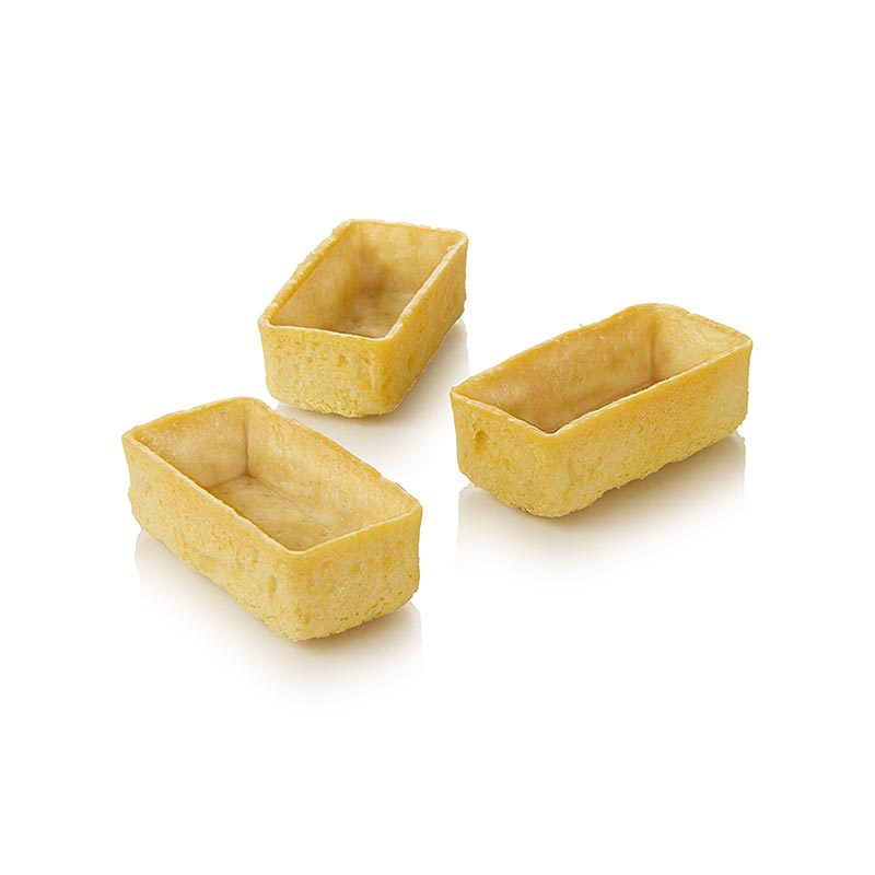 Desserttaartjes - Filigrano, rechthoekig, 5,3 x 2,6 cm, H 1,7 cm, kruimeldeeg, 1,15 kg, 150 stuks