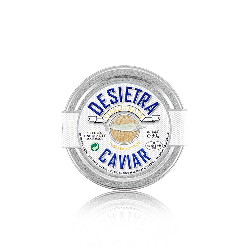 Desietra Selection kaviaar van albino sterlet, aquacultuur Duitsland, 30 g