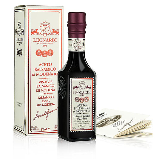 Leonardi - Aceto Balsamico di Modena IGP/g.g.A., Francobollo, 6 jaar, 250 ml