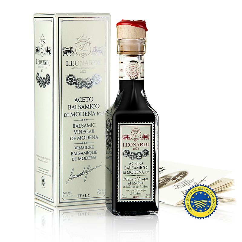 Leonardi - Aceto Balsamico di Modena IGP/g.g.A., Francobollo, 8 jaar, 250 ml