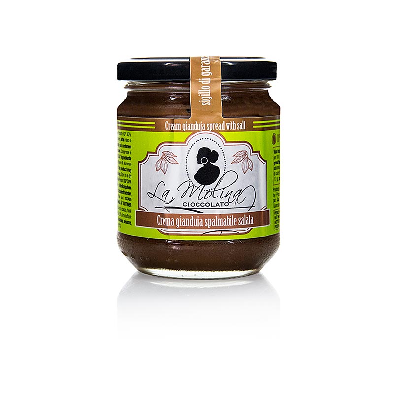 Gianduja-nougatcrème, melk, met zout, La Molina, 220 g