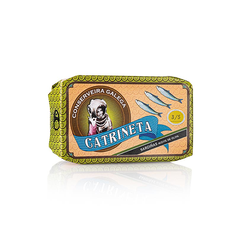 Sardines, heel, in olijfolie, 3-5 stuks, Catrineta, 115 g