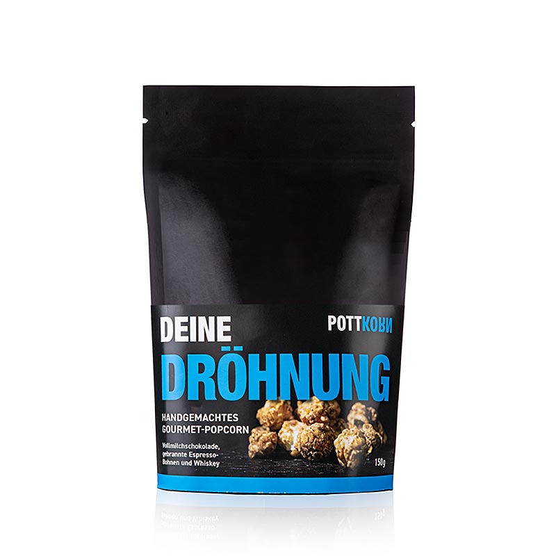 Pottkorn - Deine Dröhnung, popcorn met chocolade, espresso, whisky, 150 g