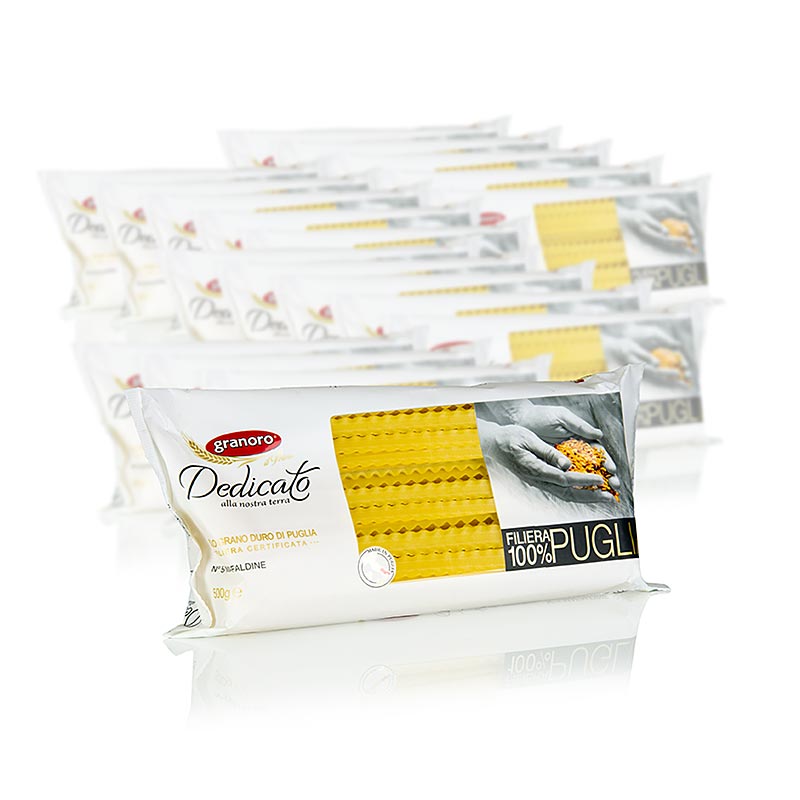 Granoro Dedicato - Mafaldine, gegolfde bandpasta/kousband (10 mm), nr. 5, 10 kg, 20 x 500 g