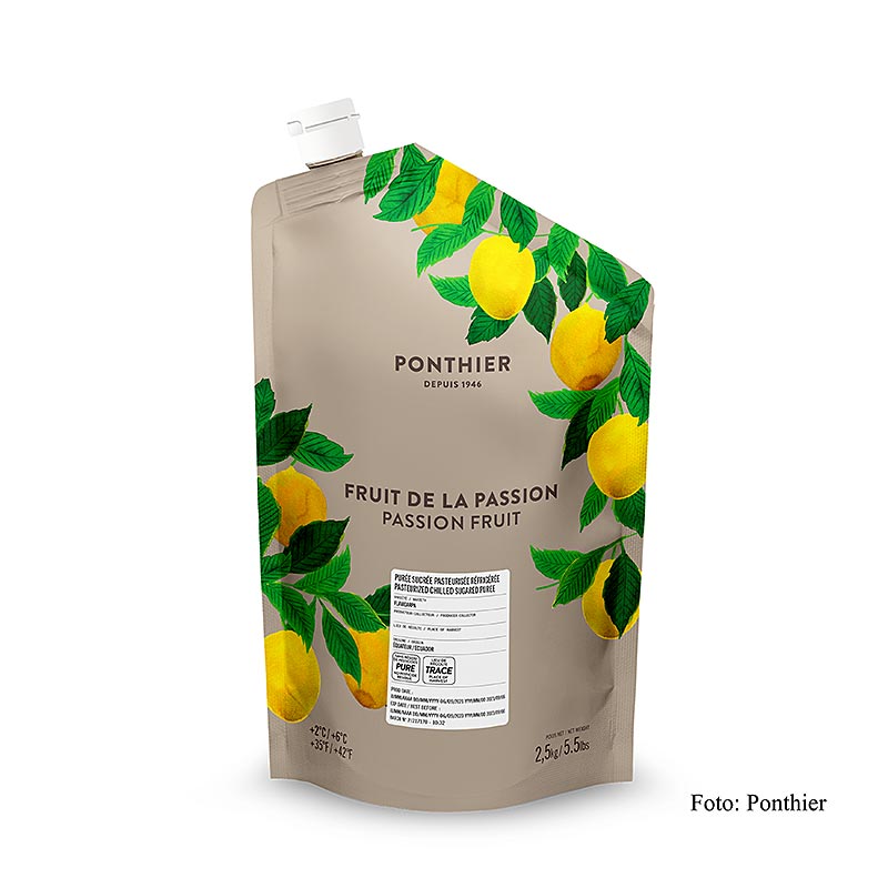 Ponthier Passievruchtpuree (maracuja), met suiker, 2,5 kg, 2,5 kg