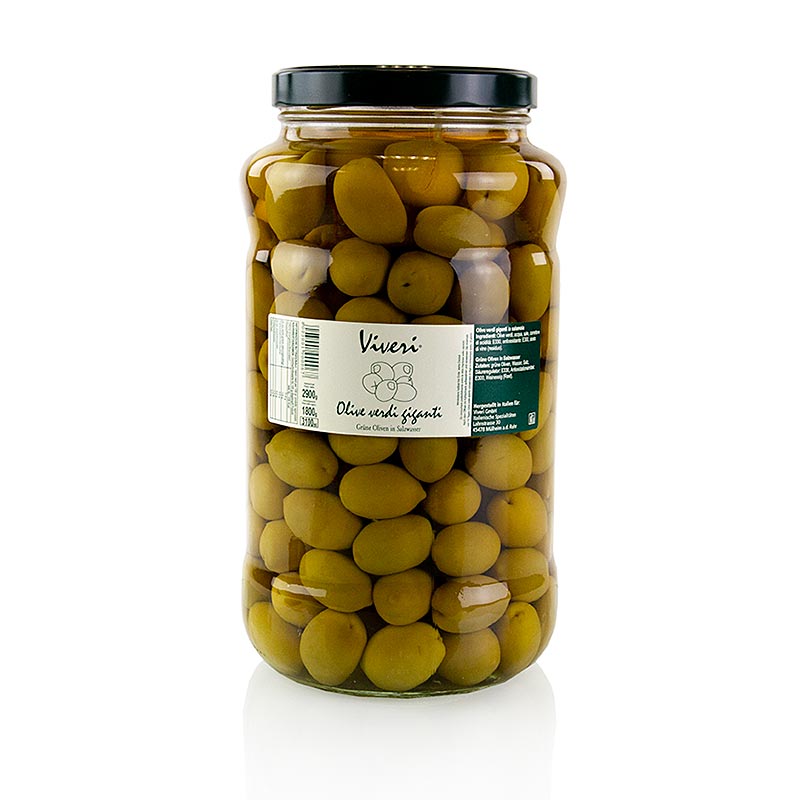 Groene olijven, met pit, Gigante, in pekel, Viveri, 2,9 kg