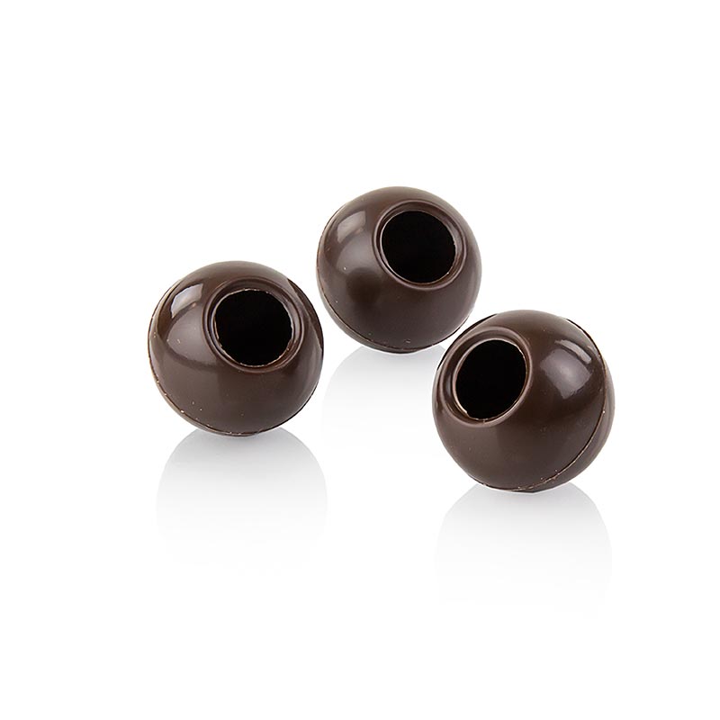 Truffelholle bolletjes, pure chocolade, ø 24 mm, Läderach, 1,36 kg, 567 stuks