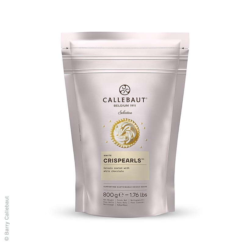 Crispearls White, knapperige witte chocoladeparels, Mona Lisa Callebaut, 800 g