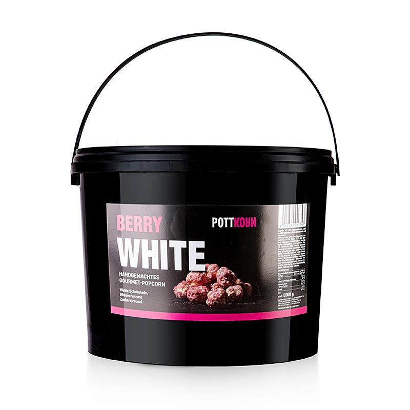 Pottkorn - Roze binnenvoering, popcorn met witte chocolade en frambozen, 1 kg