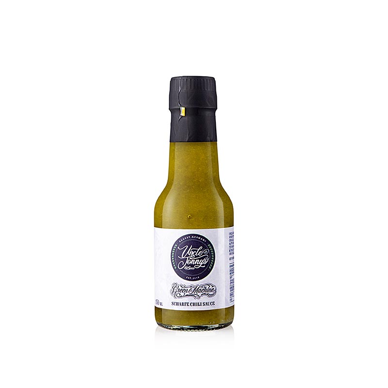 Uncle Jonnys Hot Sauce GREEN MACHINE, hete chilisaus, 150 ml