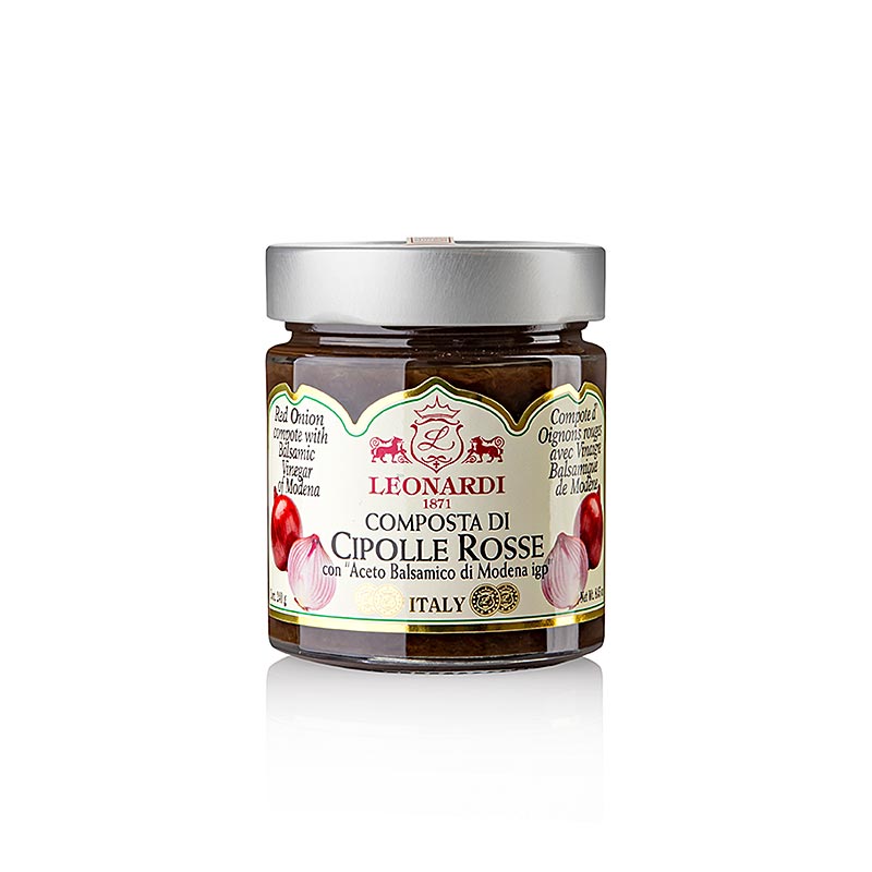 Compote van rode uien met balsamico di Modena, Leonardi, 240 g