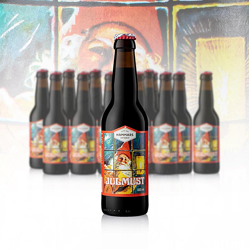 Hammars Julmust - Frisdrank met moutsmaak, Zweden, 4,62 l, 14 x 330 ml