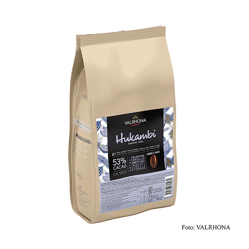 Valrhona Hukambi Lactée 53 %, callets, volle melk couverture (49787), 3 kg