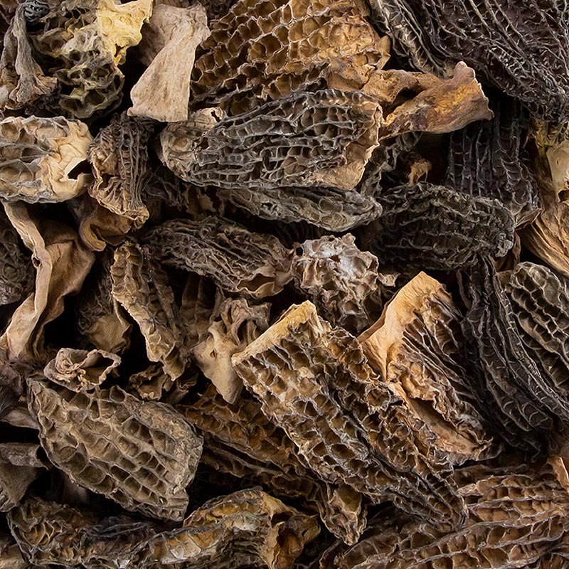 Morieljes, standaard, 60% hoeden, 40% stelen, gedroogd, 100 g
