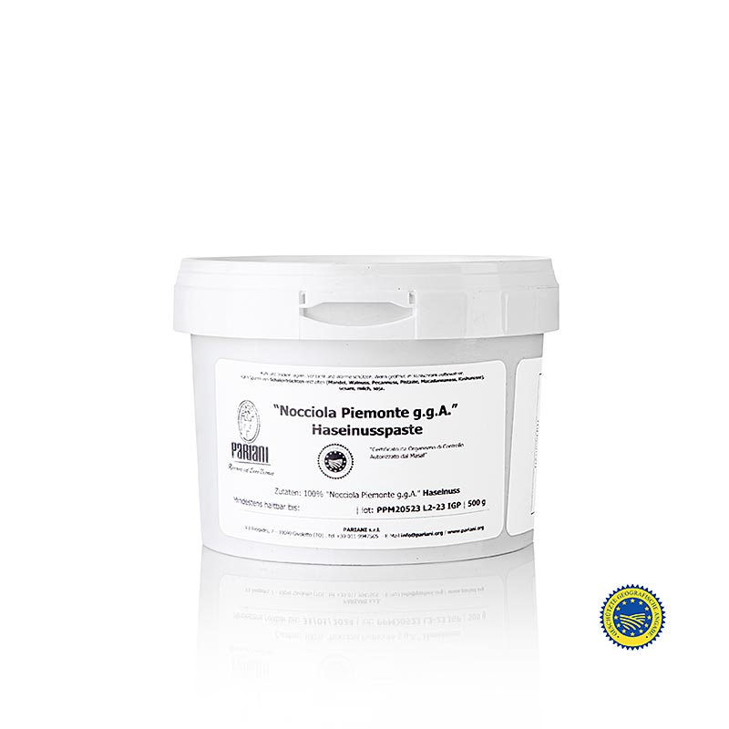 Hazelnootpasta, 100% Piemontese hazelnoten, BGA, Pariani, 500 g