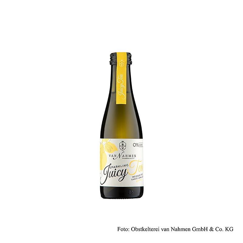 van Nahmen - Sparkling Juicy Tea - witte thee - Tahiti-vanille - kweepeer, BIO, 200 ml