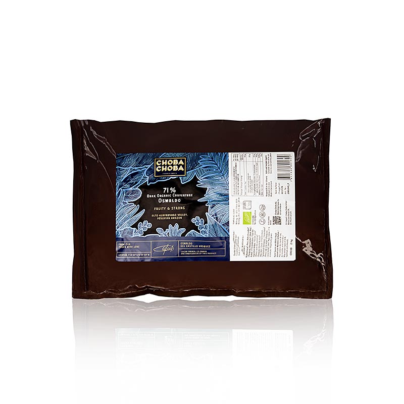 Oswaldo, 71% bittere couverture, callets, Choba Choba, BIO, 2 kg