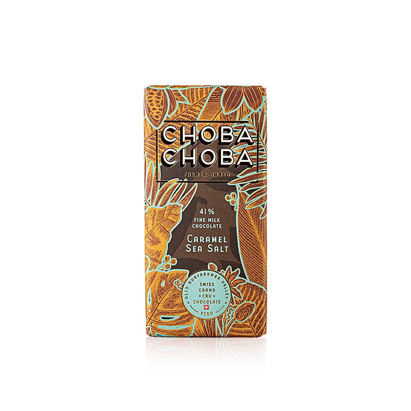 Fine Milk Chocolate 41% Caramel S, melkchocoladetafel, Choba Choba, BIO, 91 g