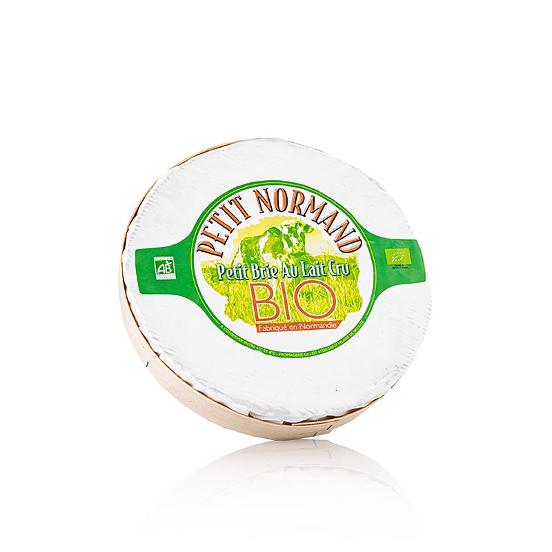 Biologische rauwmelkse zachte kaas van 1000 g genaamd Brie Petit Normand in een heel wiel