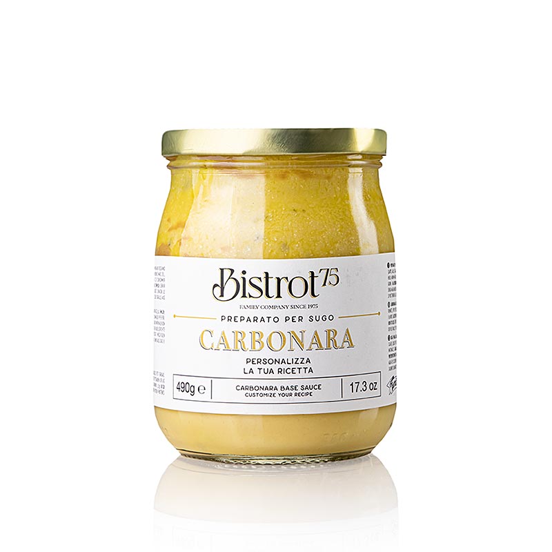 Tartuflanghe - Bistro 75 - Carbonara-eiersausbasis, zonder spek, 490 g