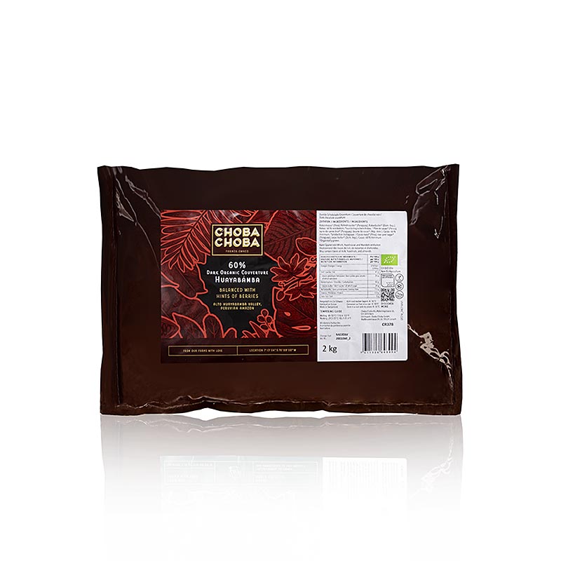 Huayabamba, 60% bittere couverture, callets, Choba Choba, BIO, 2 kg