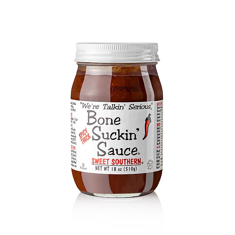 Bone Suckin BBQ Sauce Sweet Southern HOT THICKER Style, 420 ml, Ford´s Food, 420 ml