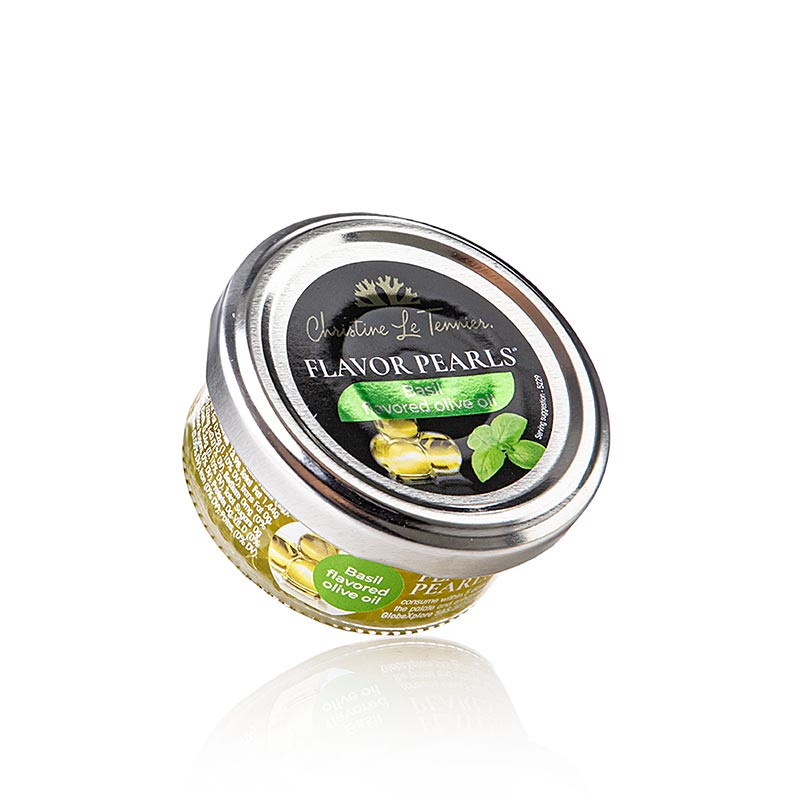 Perles D'Huile - Olijfoliekaviaar met basilicum, parels van olijfolie (bolvormig), 45 g