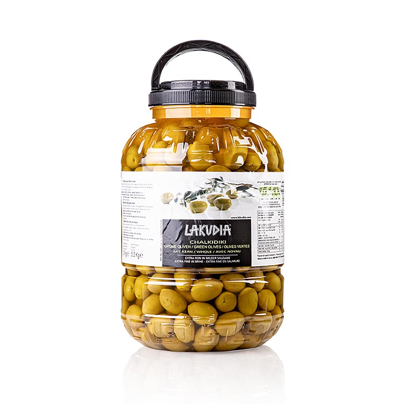 Groene olijven "Chalkidiki Colossal", met pit, Lakudia, 5,5 kg